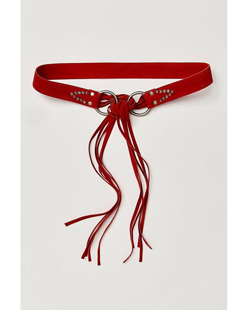 Free People Red Most Wanted Wrap Belt
