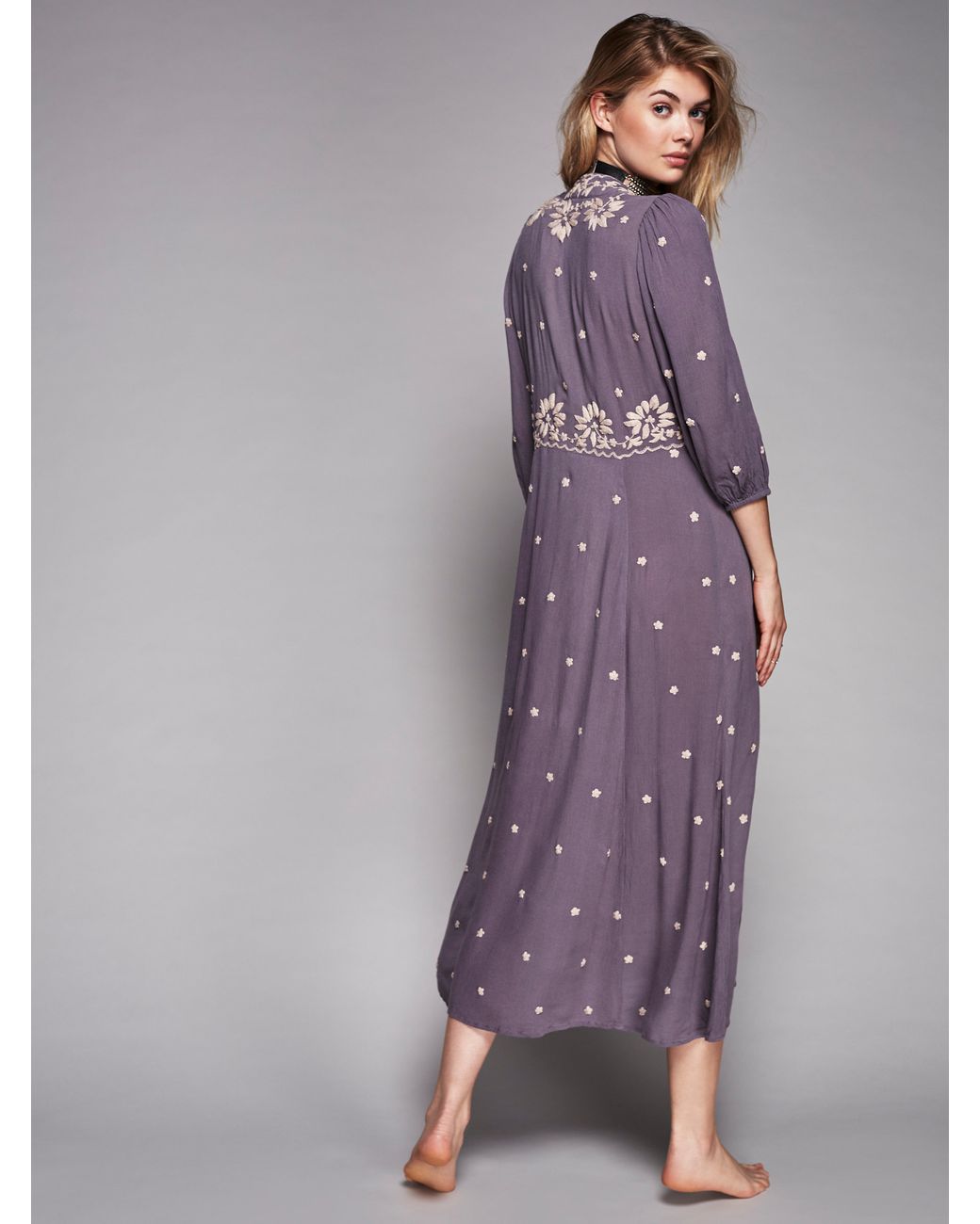 Free People Embroidered Fable Dress in Purple | Lyst UK