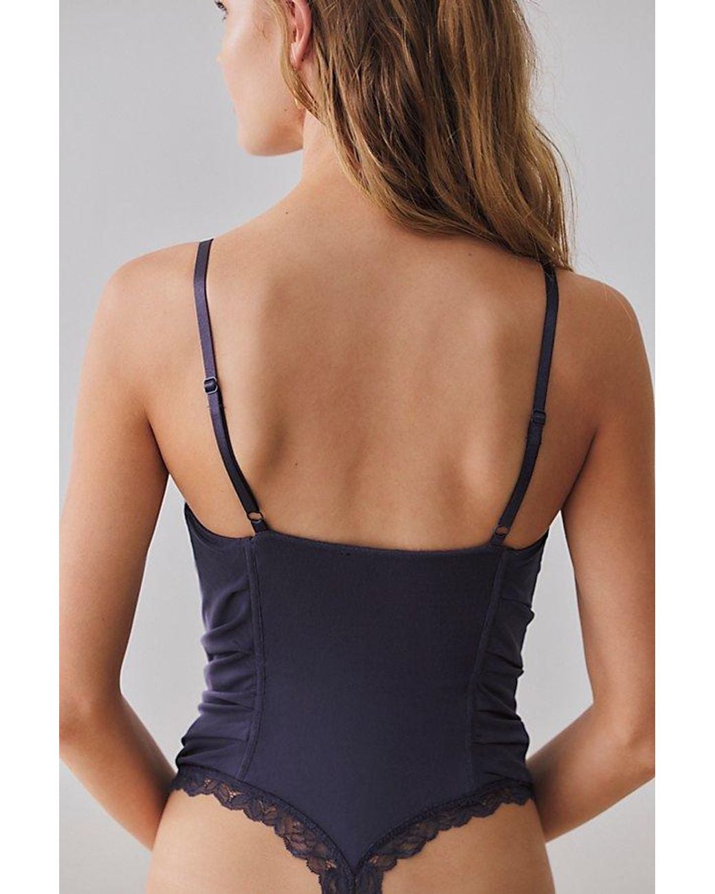 Intimately By Free People Blue Hard Launch Corset Bodysuit By