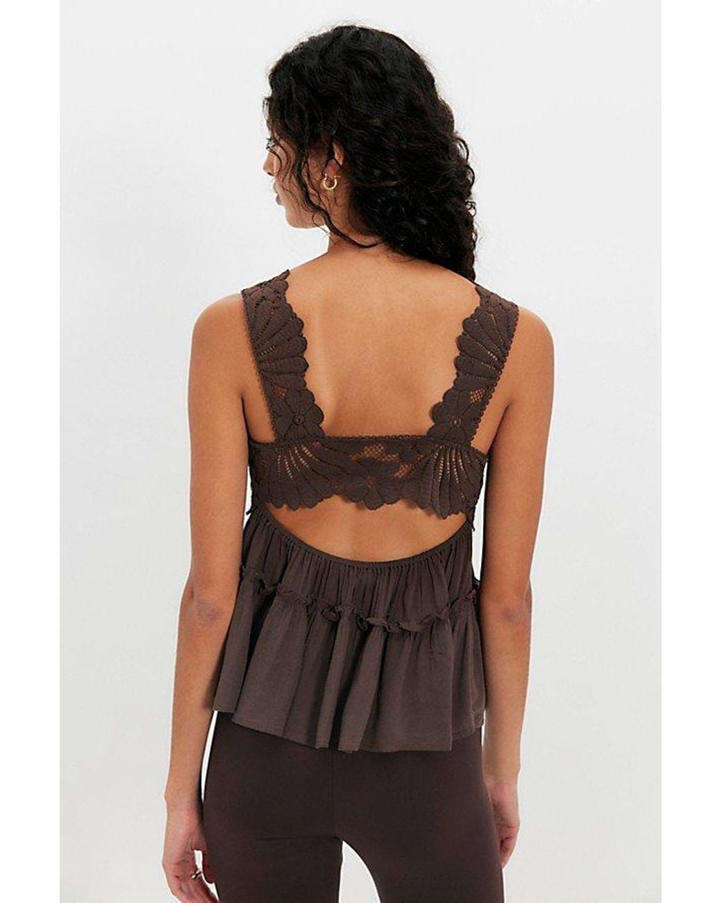 Intimately By Free People Brown Petal Party Shapeless Cami By