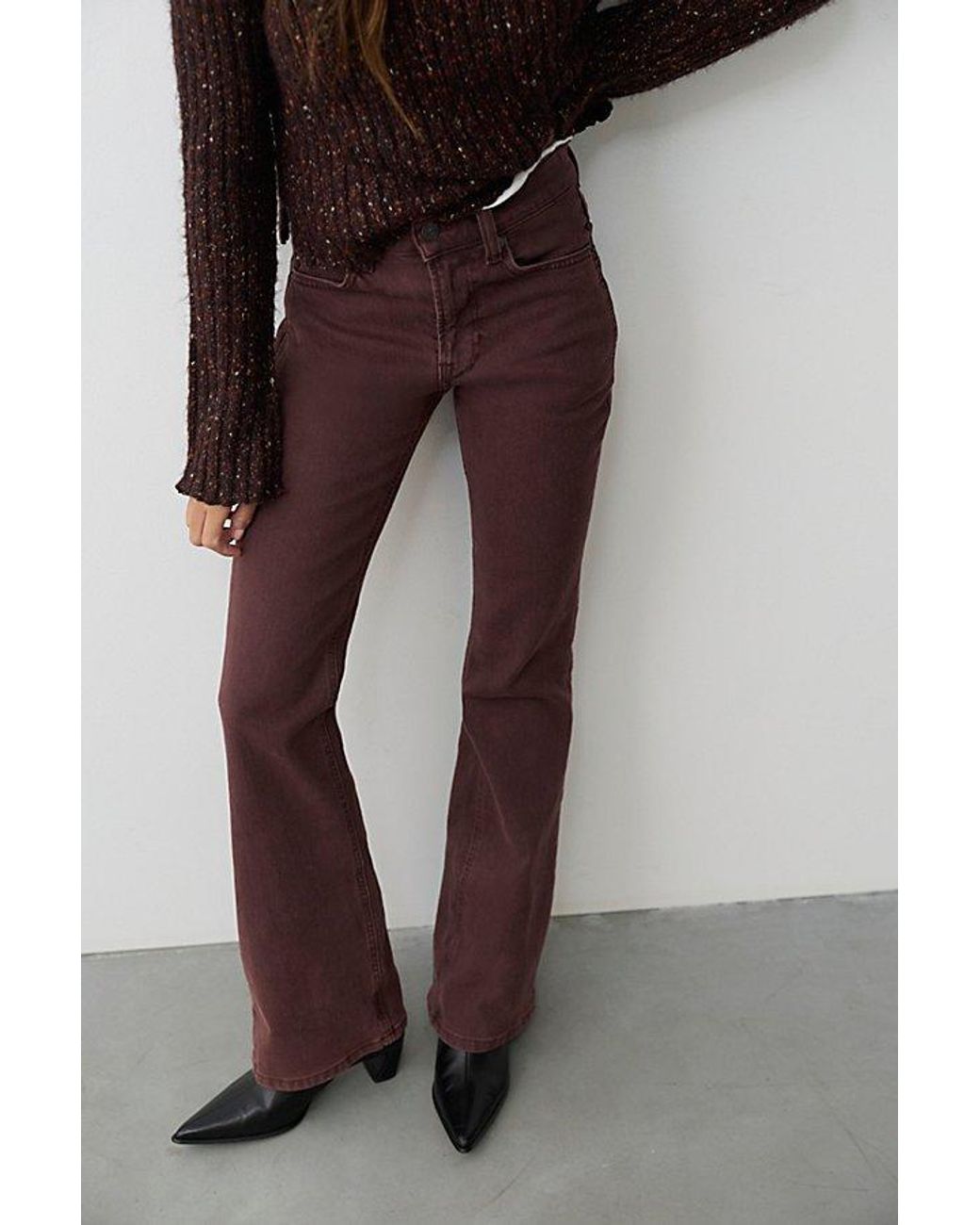 Free People Multicolor Double Knot High-Rise Straight Bootcut Jeans