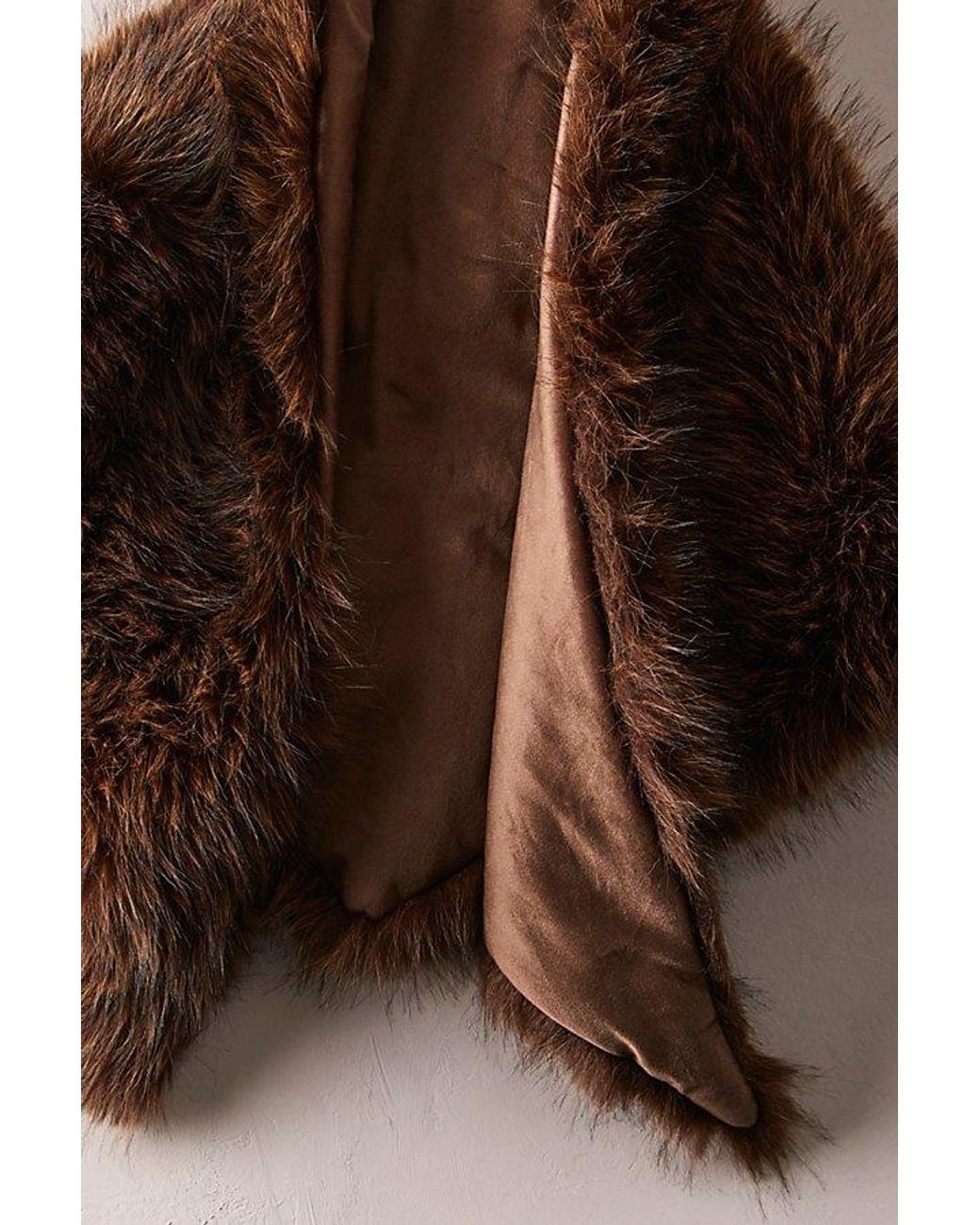 Free People Blue Ice Breaker Faux Fur Shawl