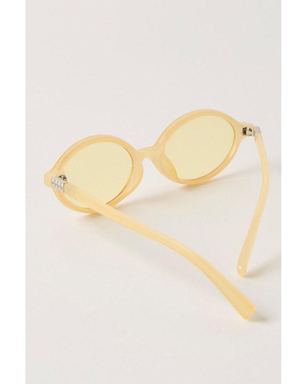 Free People Brown Oh Hello Rounded Oval Sunglasses