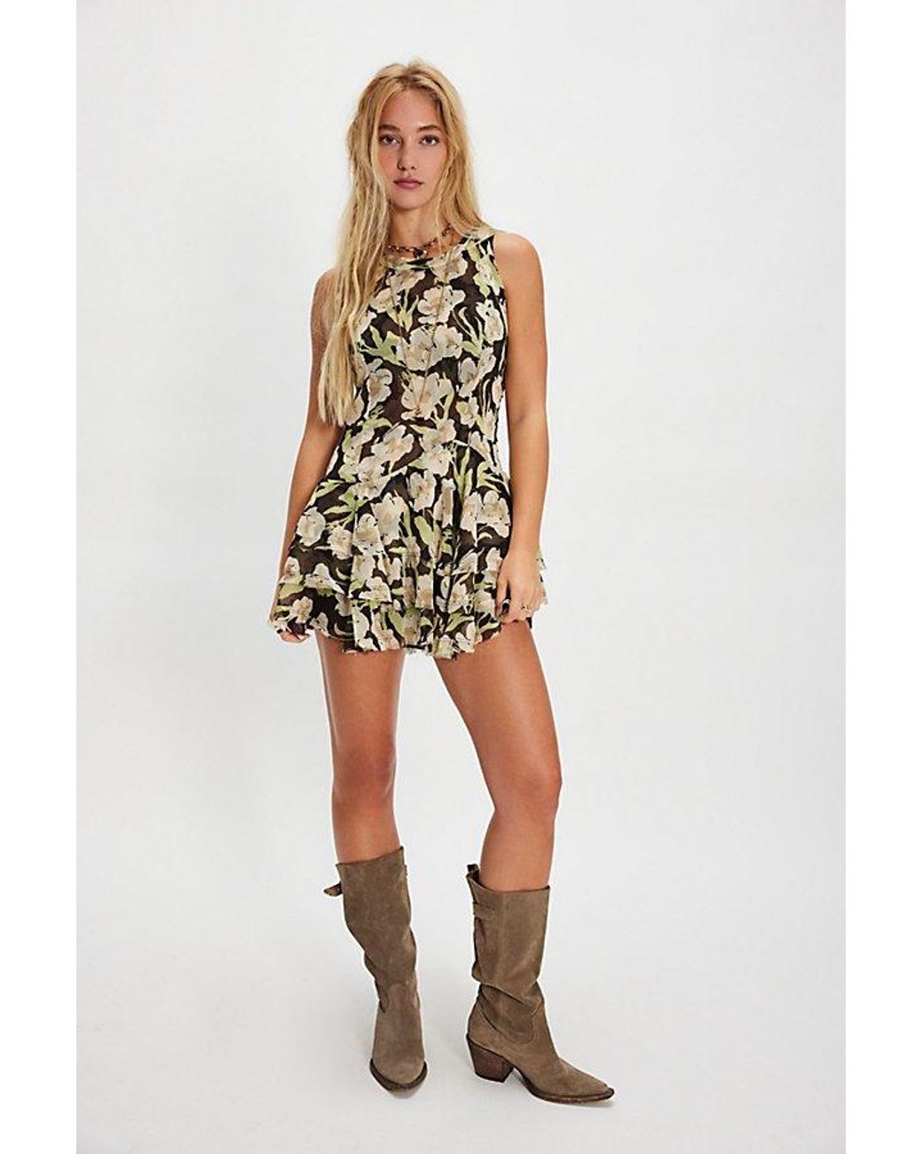 Free People Multicolor Raven Printed Mini Dress