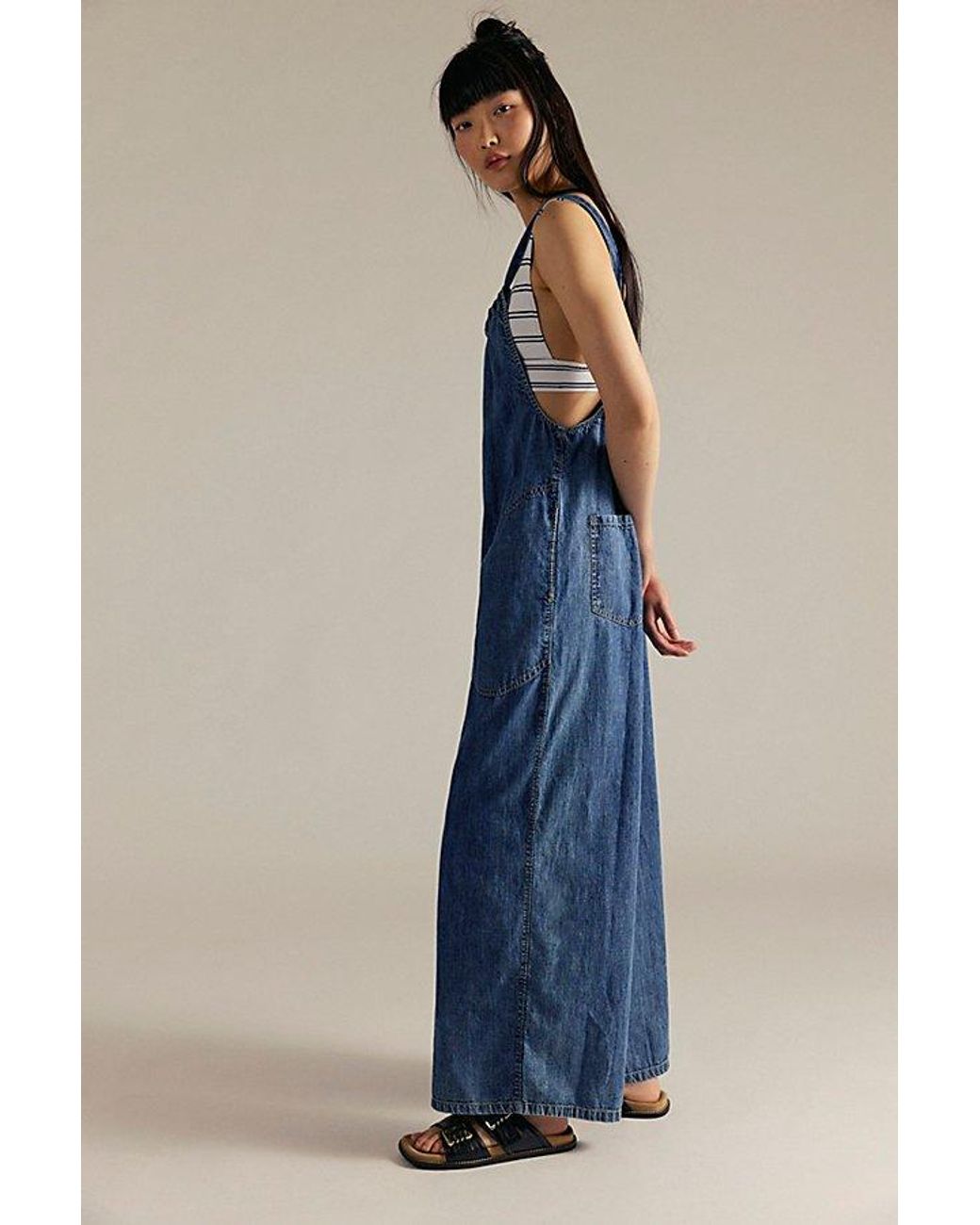 Free People Blue Freebird Jumpsuit