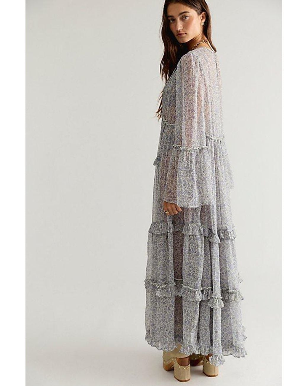 Free People Blue Weeping Willows Maxi Dress