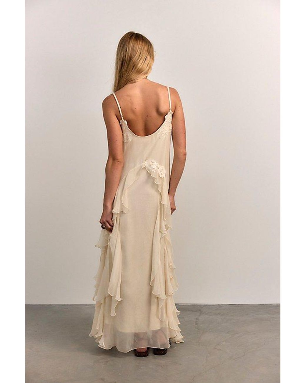 nigel preston floating angel chiffon maxi dress cream NIGEL PRESTON Floating Angel Chiffon Maxi Dress