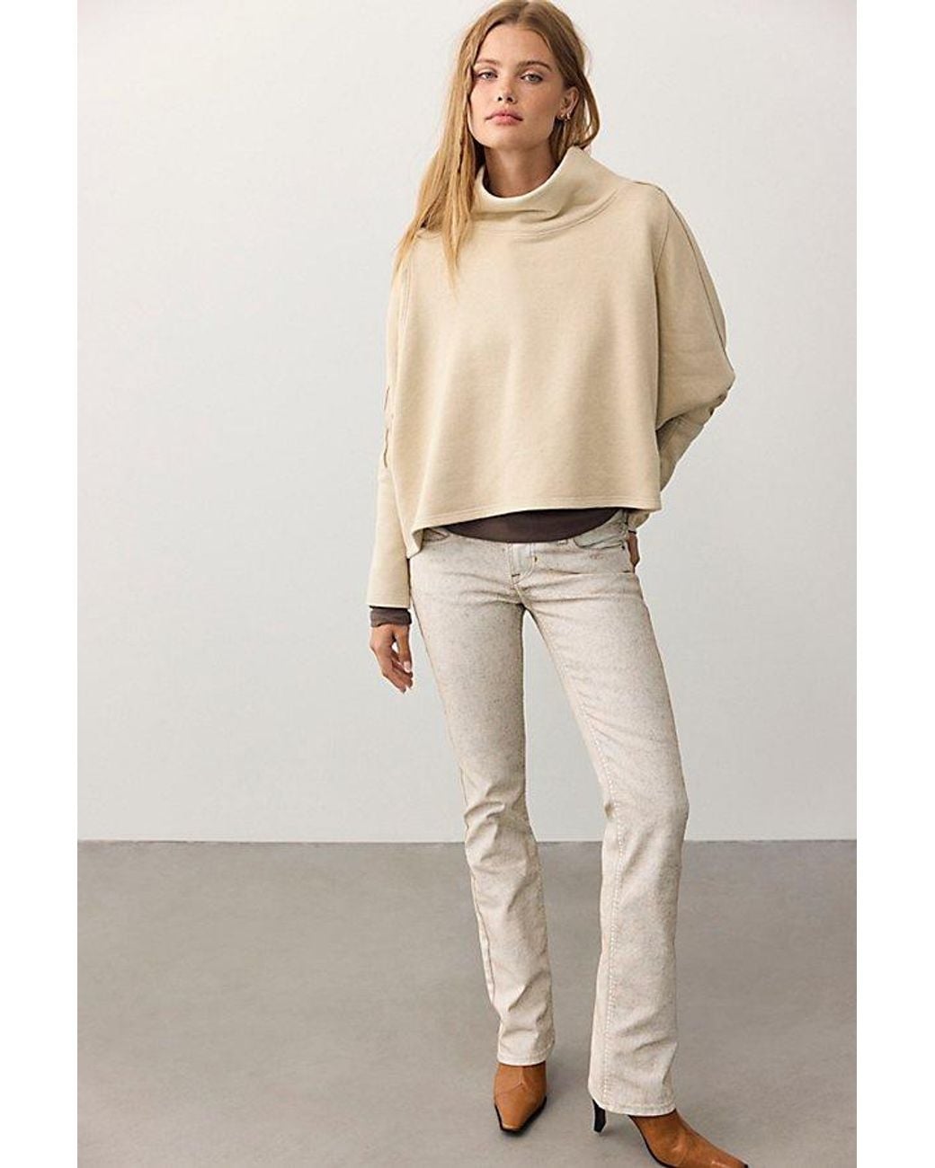 Free People Natural My Girl Funnel Neck Pullover