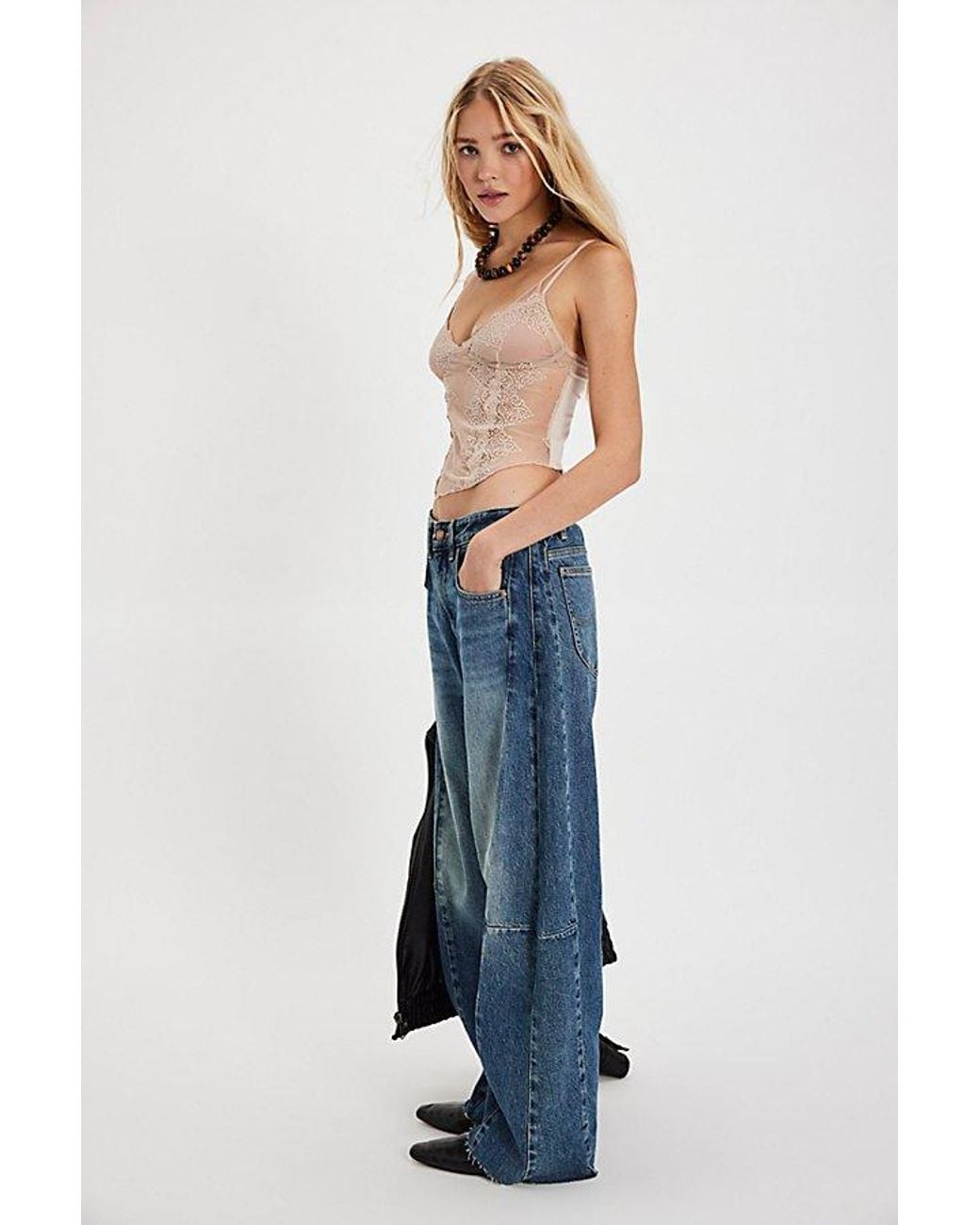 Lee Jeans Blue Low-Slung Barrel Rider Jeans
