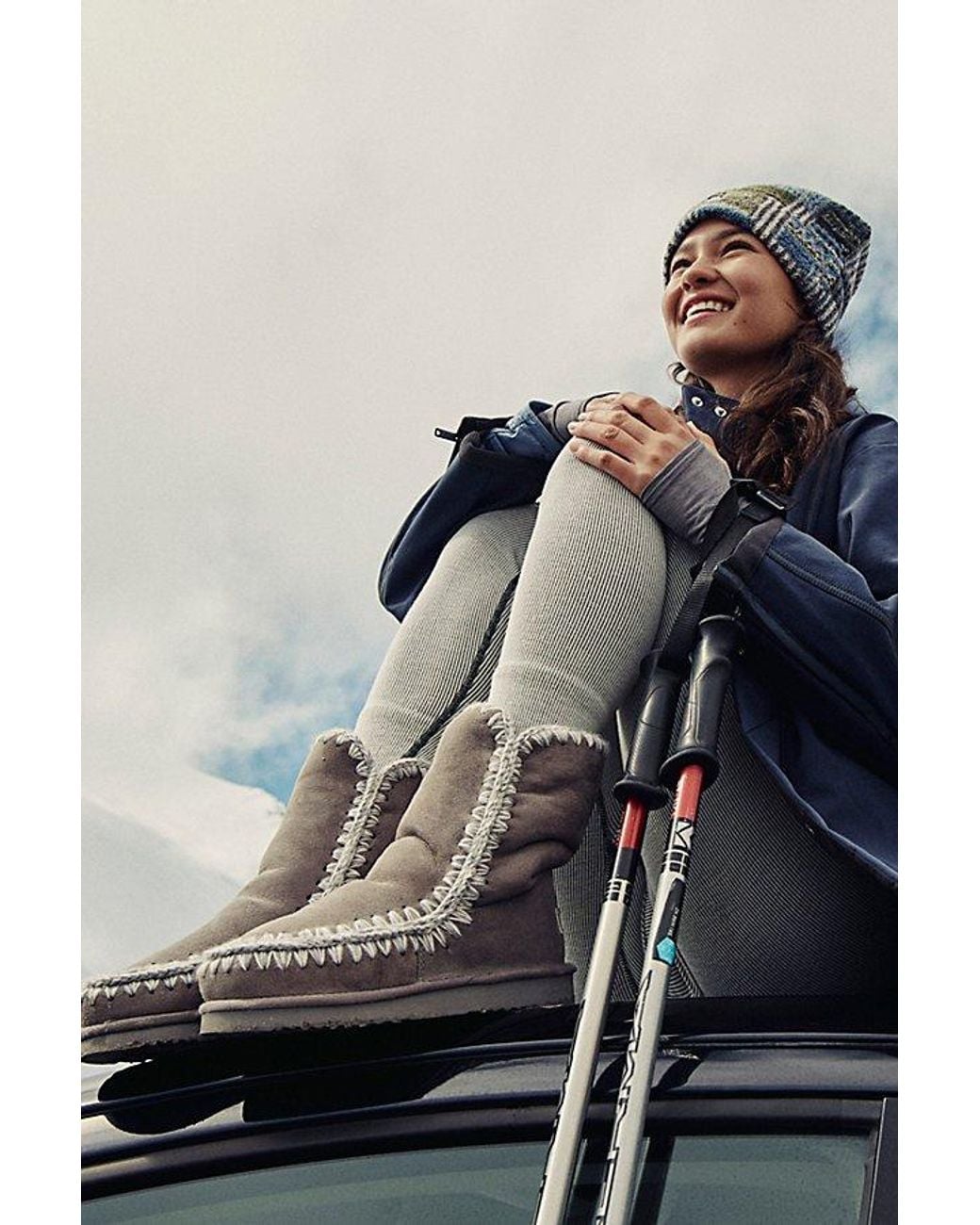 Mou Black Creston Boots At Free People In New Grey, Size: Eu 37