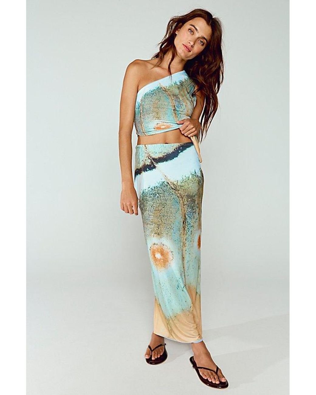 Feners Multicolor Besos Midi Skirt Set