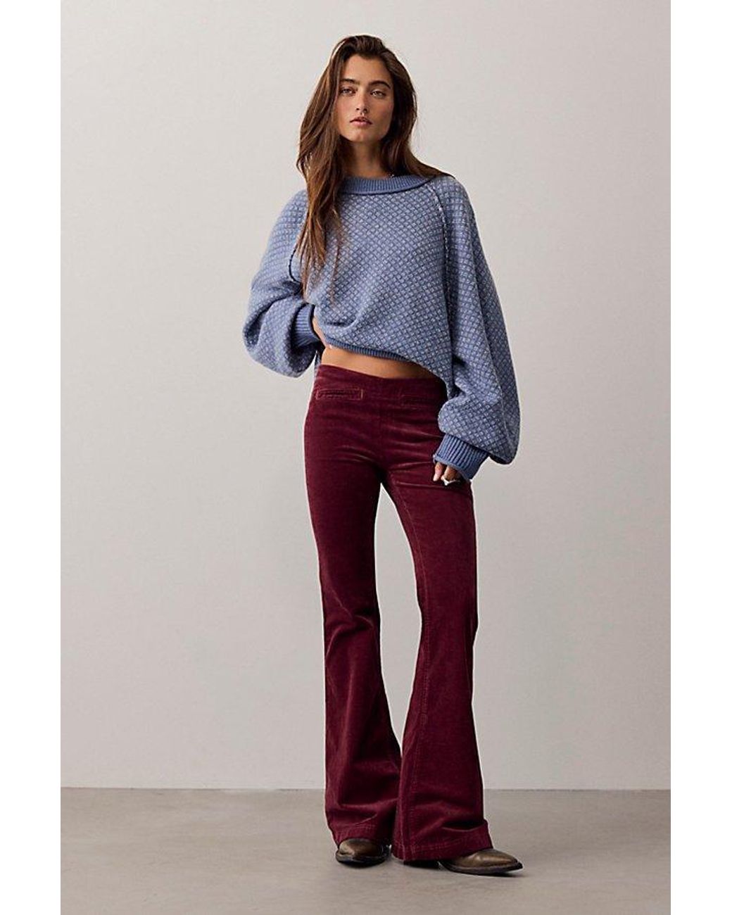 Free People Blue Walk The Line Cord Bootcut Pants