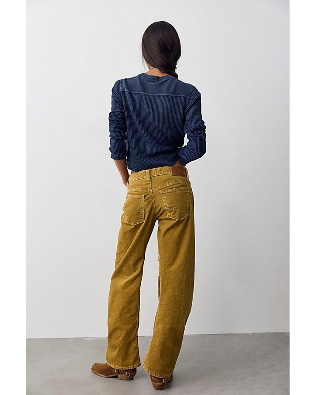 Free People Blue We The Free Fable Washed Cord Twisted Jeans