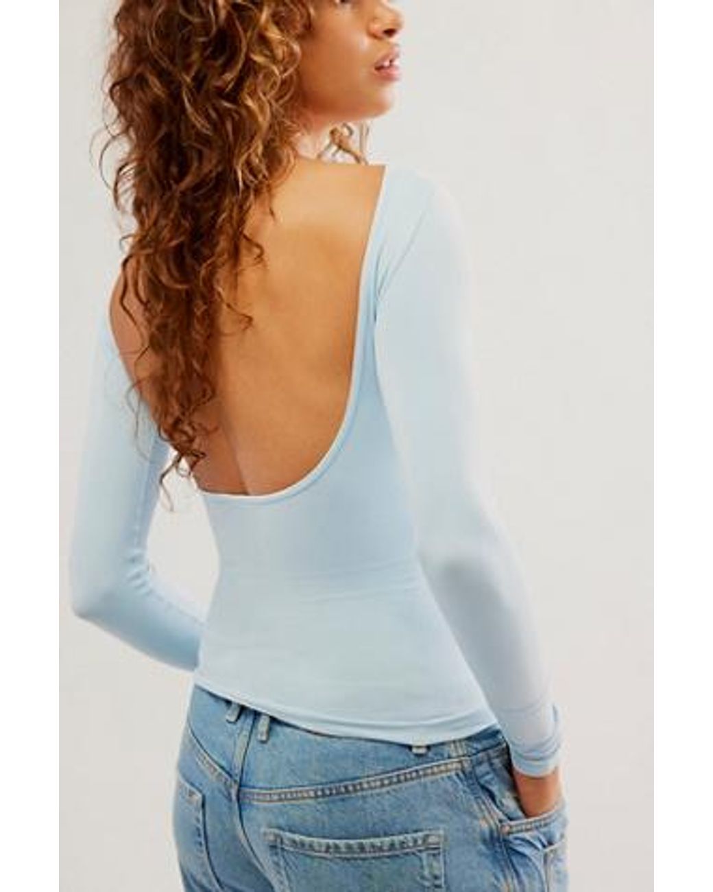 Free People Low-back Seamless Long Sleeve in Blue