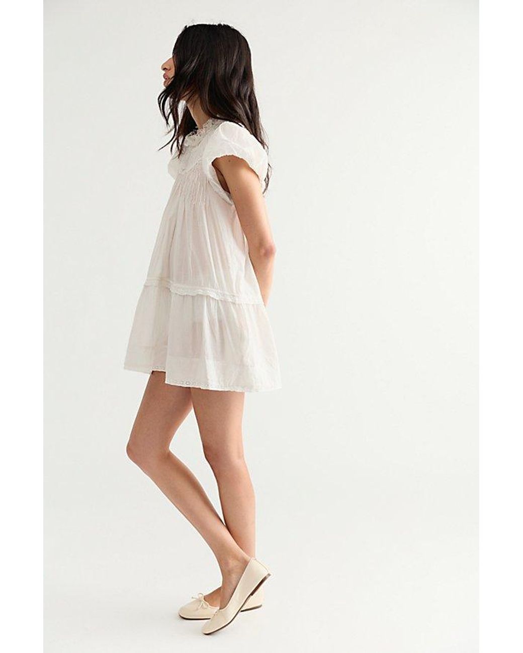 Free People Natural Clarise Mini Dress