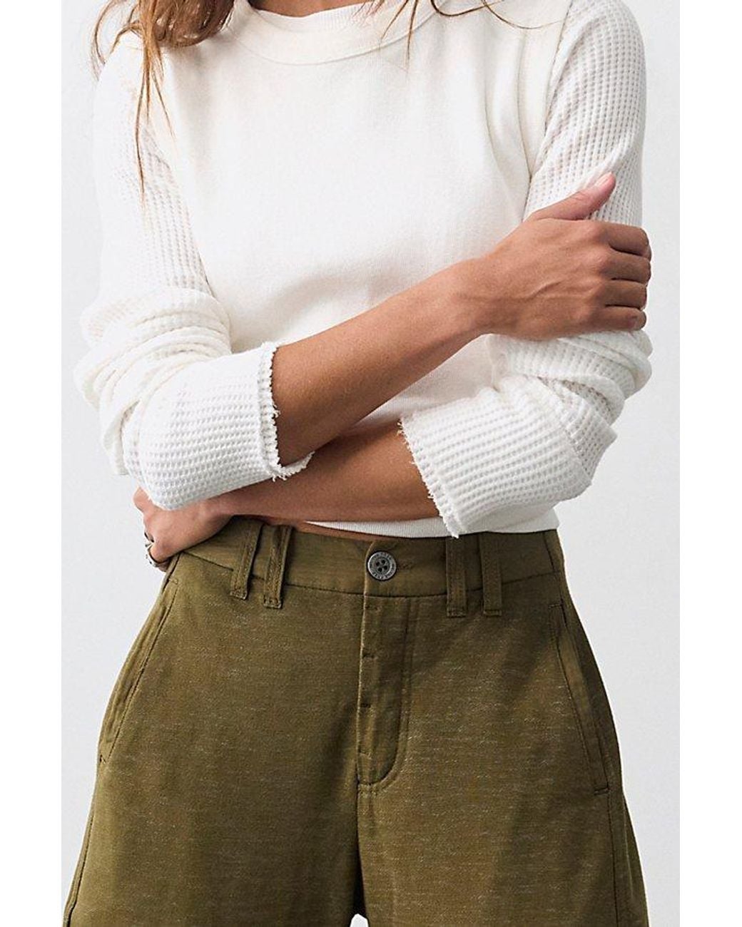 Free People Spotlight Sweatpant Barrel Trousers in Green | Lyst
