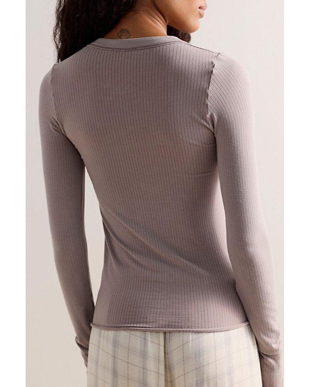 Intimately By Free People Gray So Soft Seamless Modal Long Sleeve By