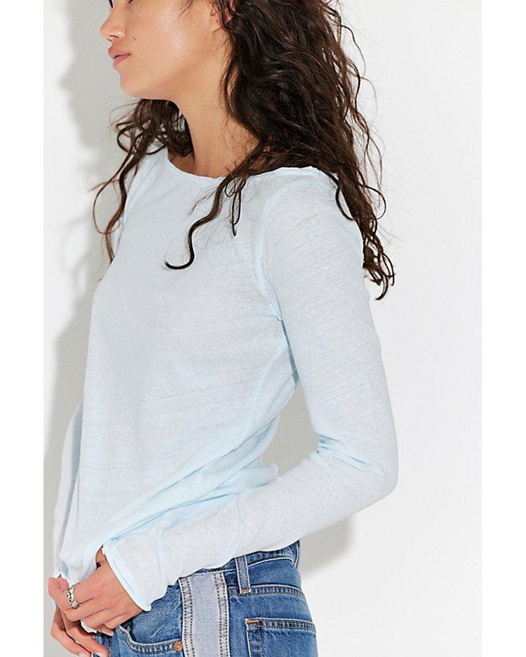 Free People White Most Loved Long Sleeve