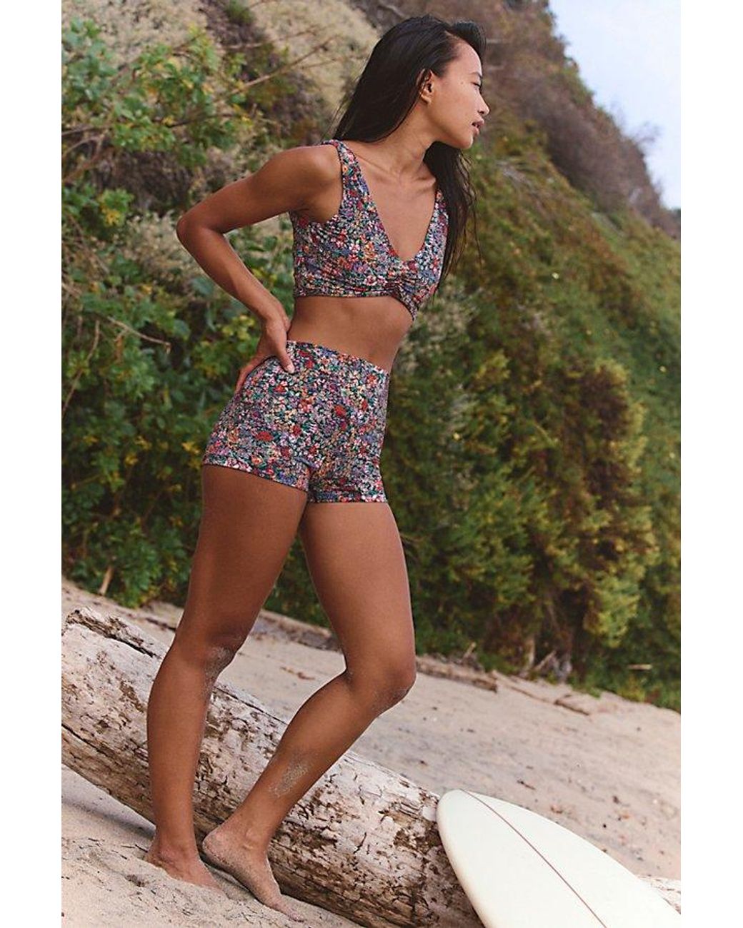 Montce Brown Montce Micro High-Waisted Boyshort Surf Bottoms