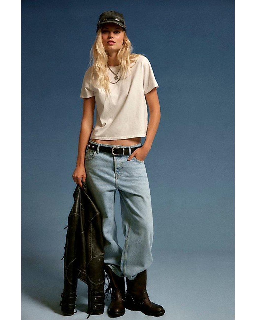 Free People Gray Atlas Crew Tee