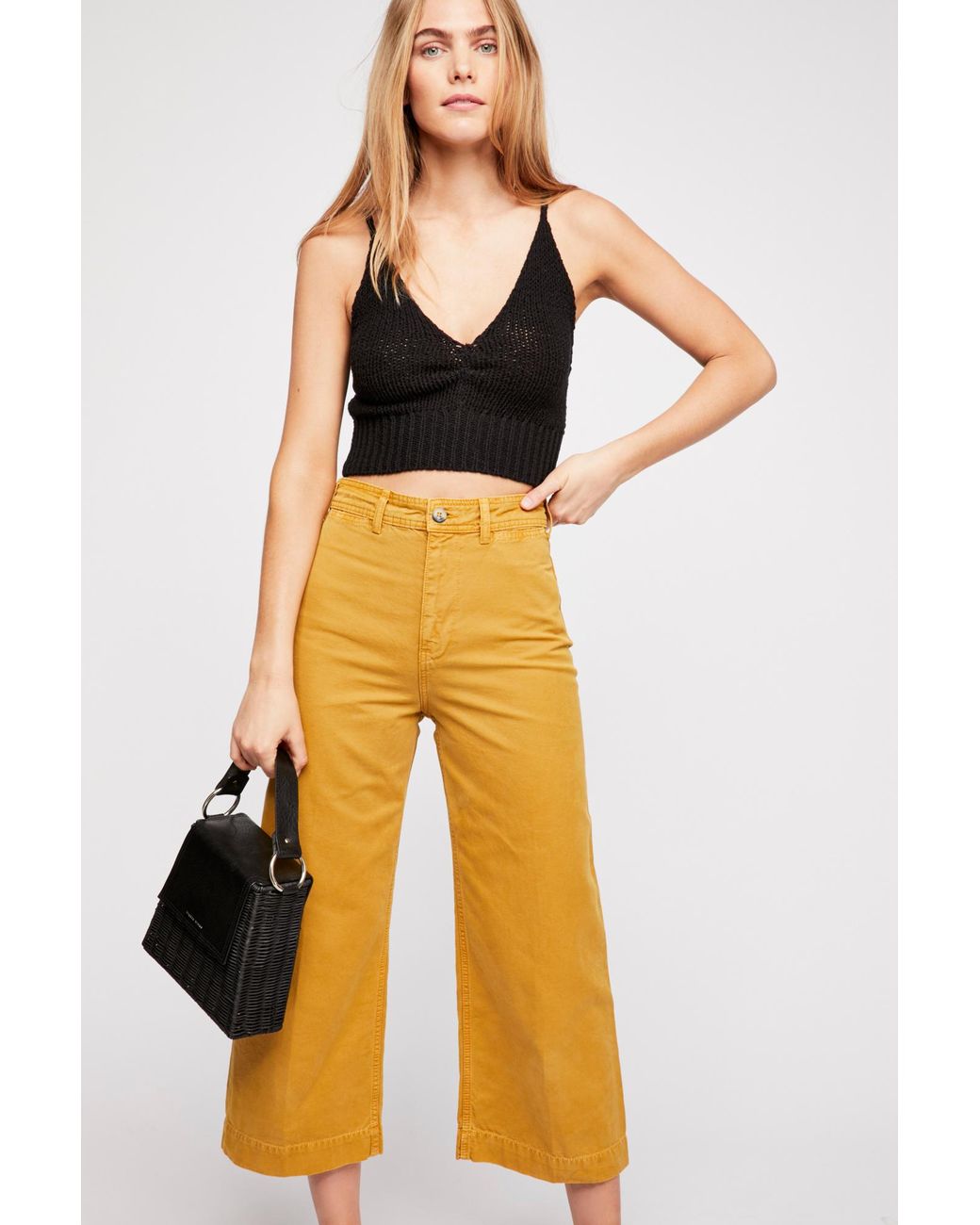 Free People Patti Pant in Yellow Lyst