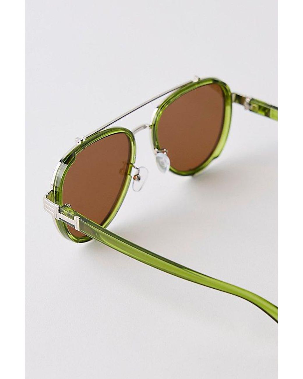 Free People Green Wesley Oversized Aviator Sunglasses