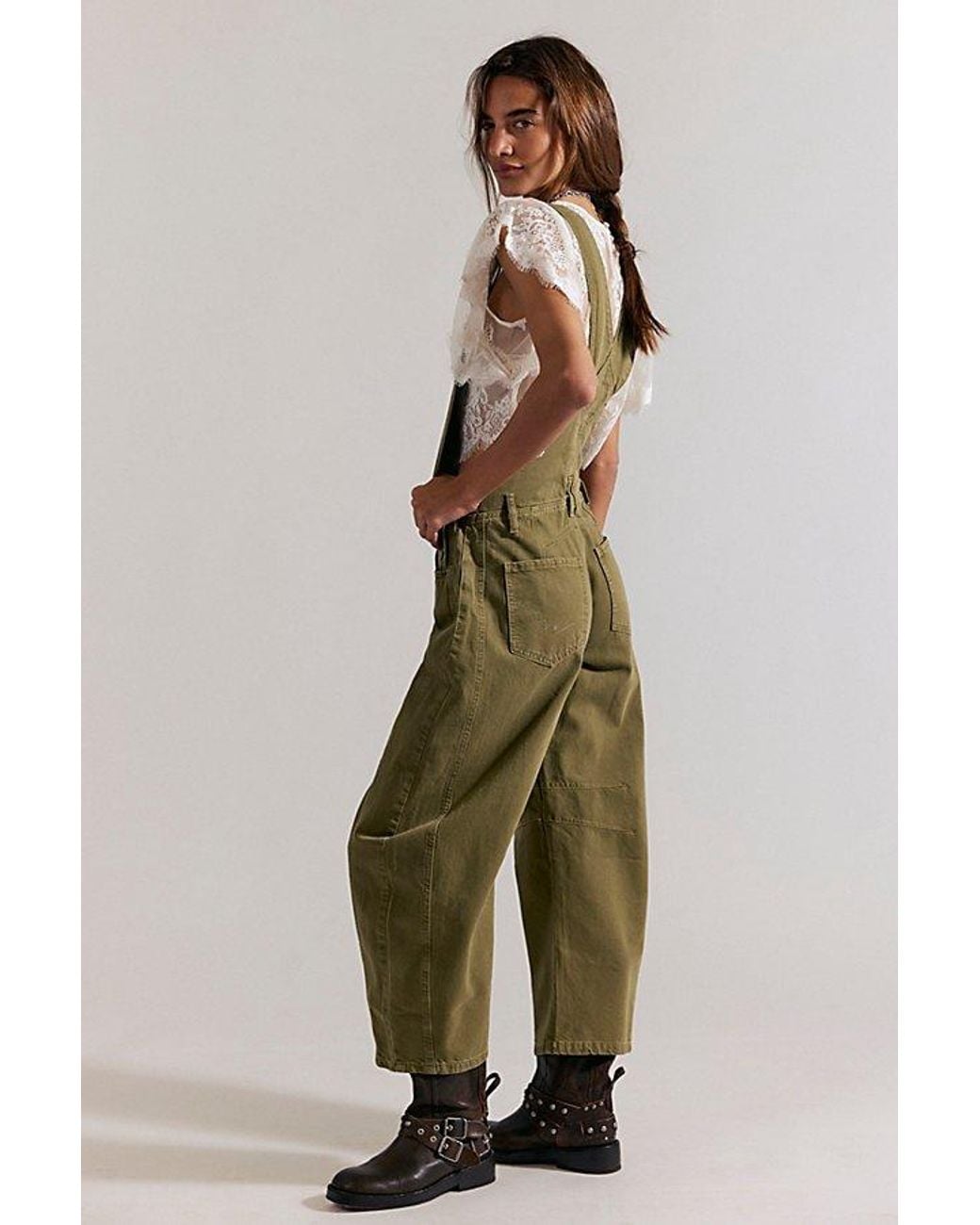 Free People Natural We The Free Good Luck Barrel Overalls