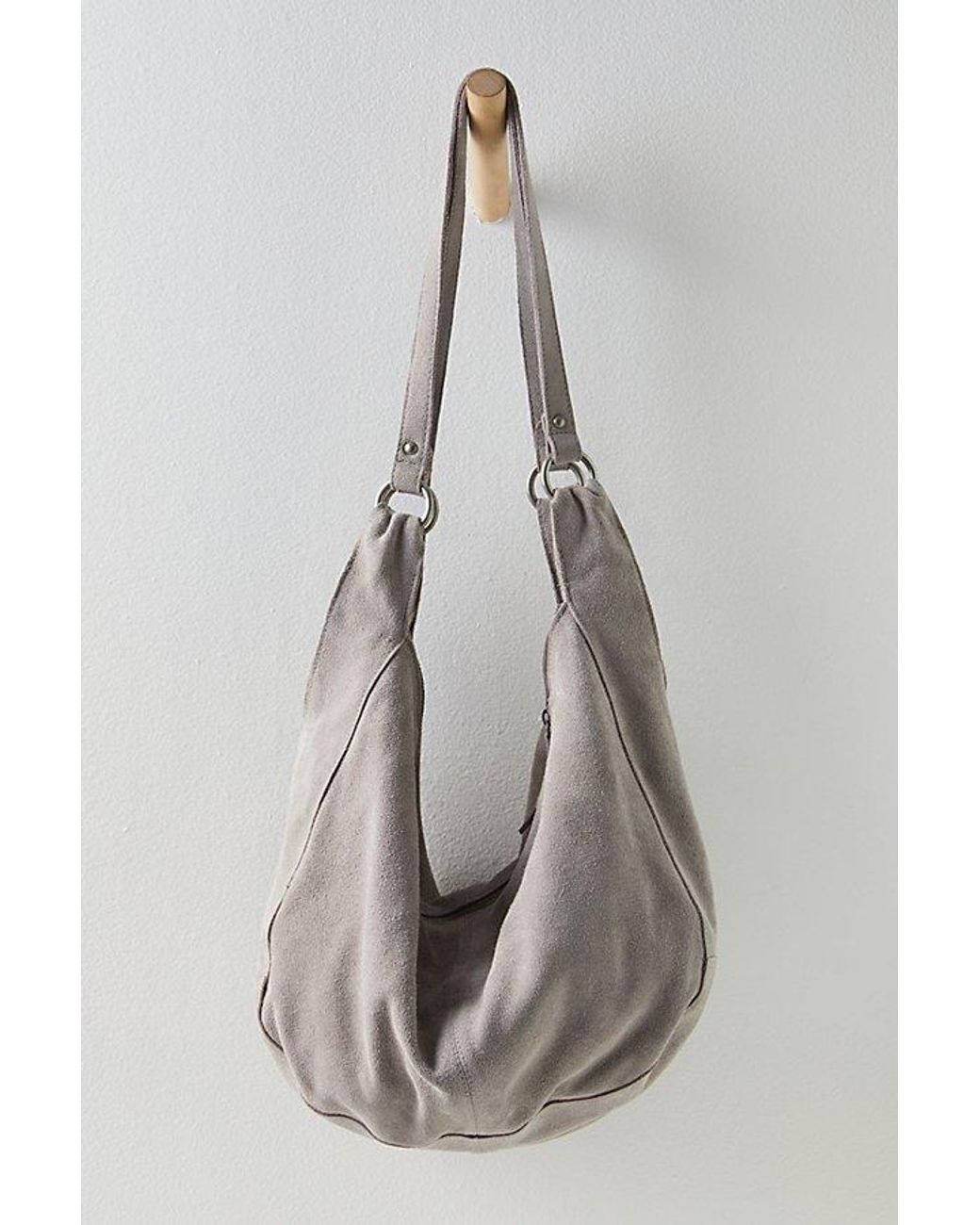 Free People Gray Roma Suede Tote Bag