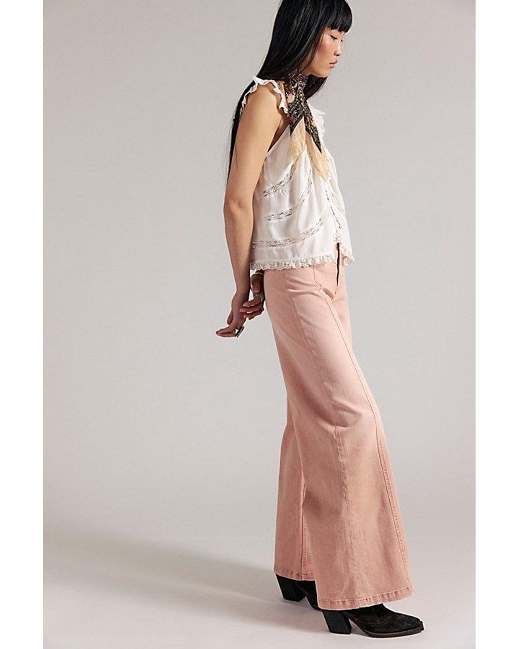 Free People Purple We The Free Libre Wide-Leg Jeans