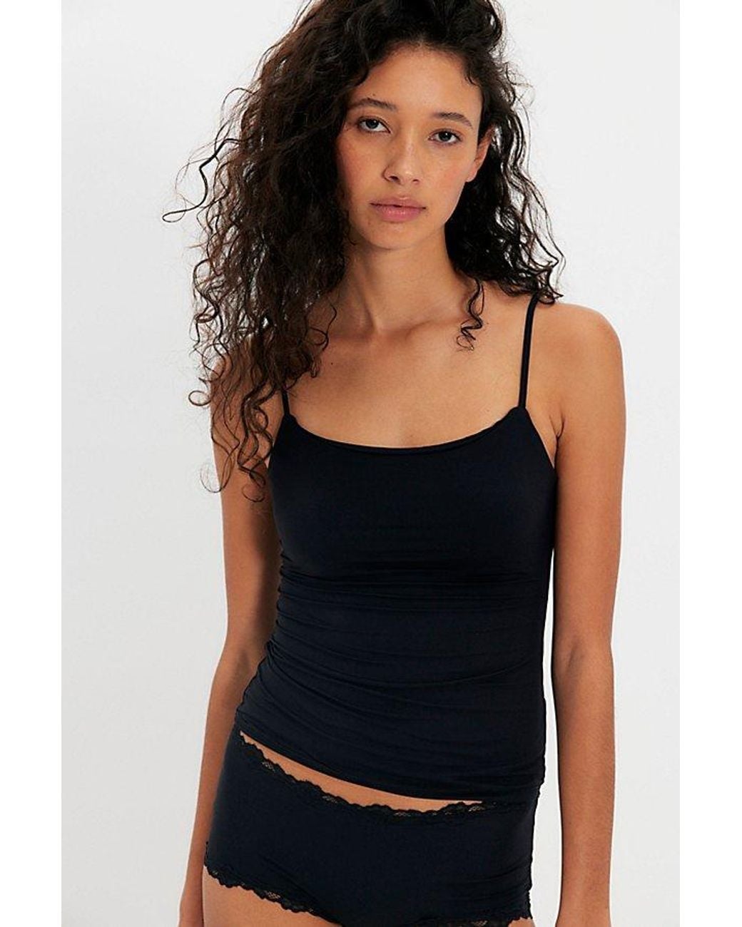 Free People Charlie Microfiber Cami in Black | Lyst