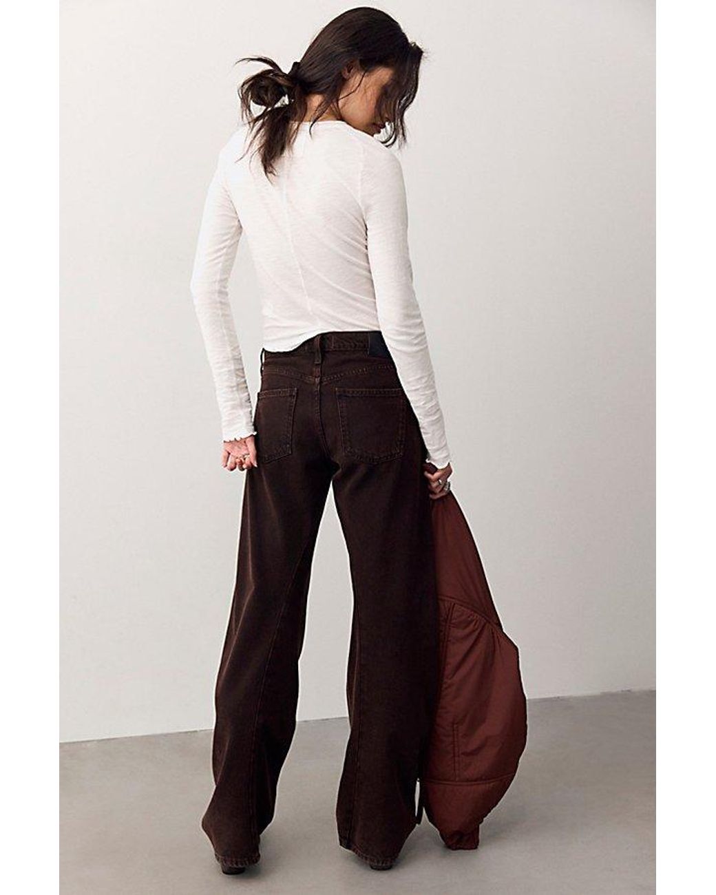 Free People Black Fable Low-Rise Twisted Bowed Jeans