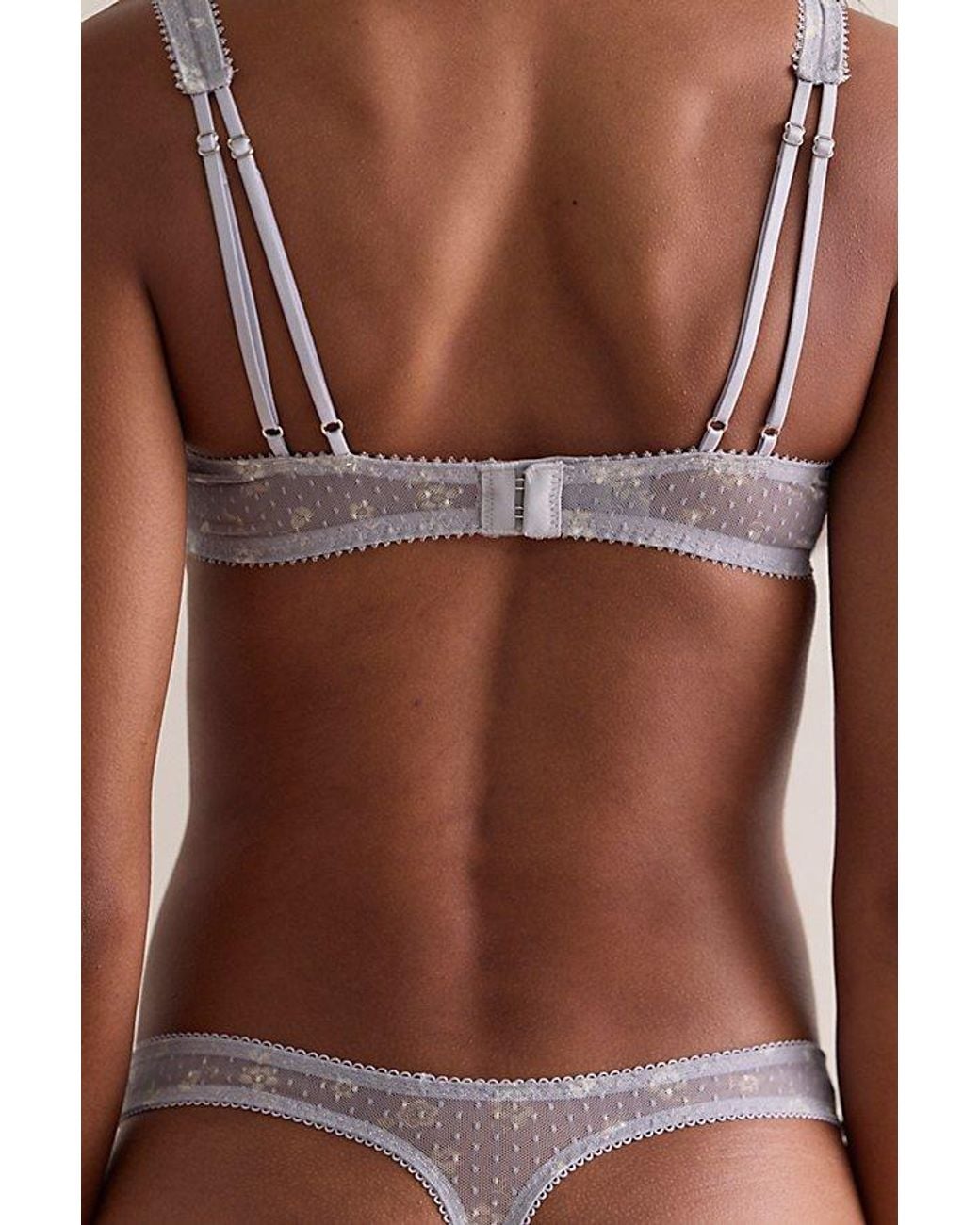Intimately By Free People Brown Fiona Mesh Printed Thong By