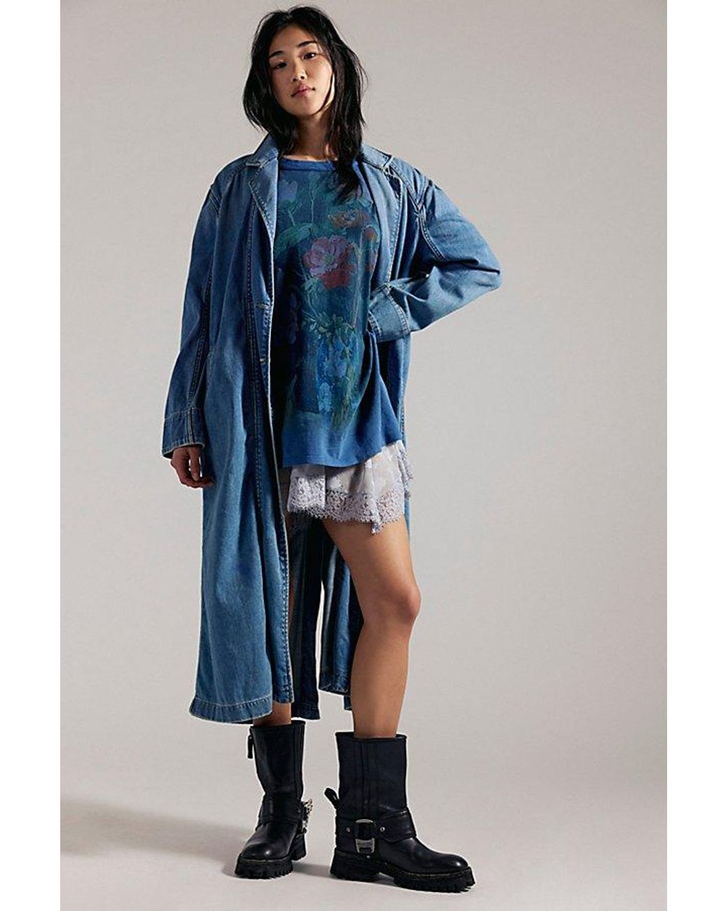 Free People Blue Landscape Tee
