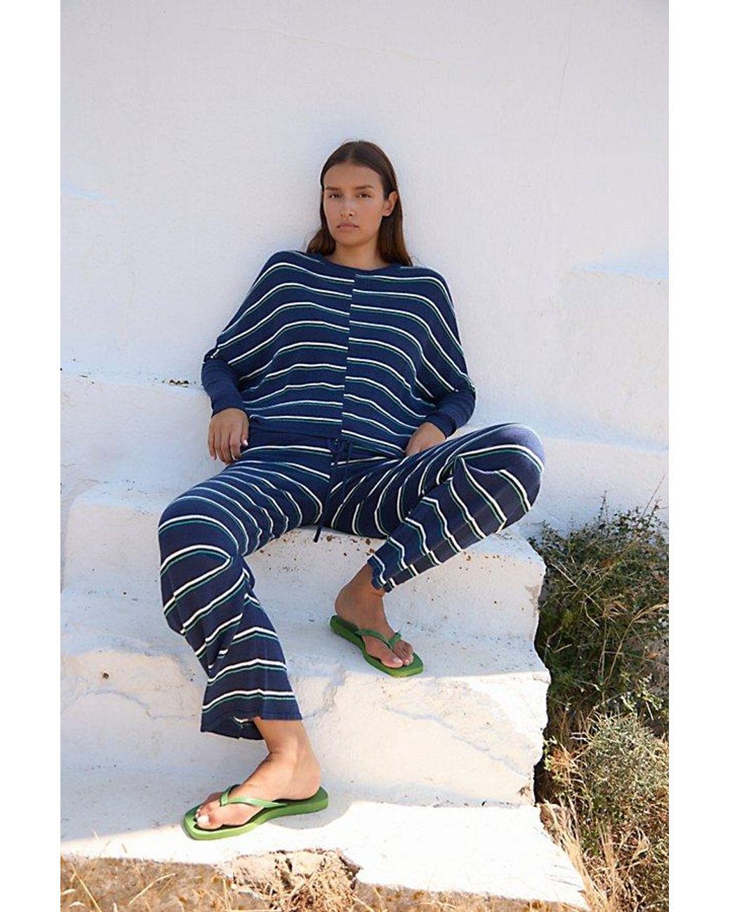 free-est Blue Sandstone Sweater Set By