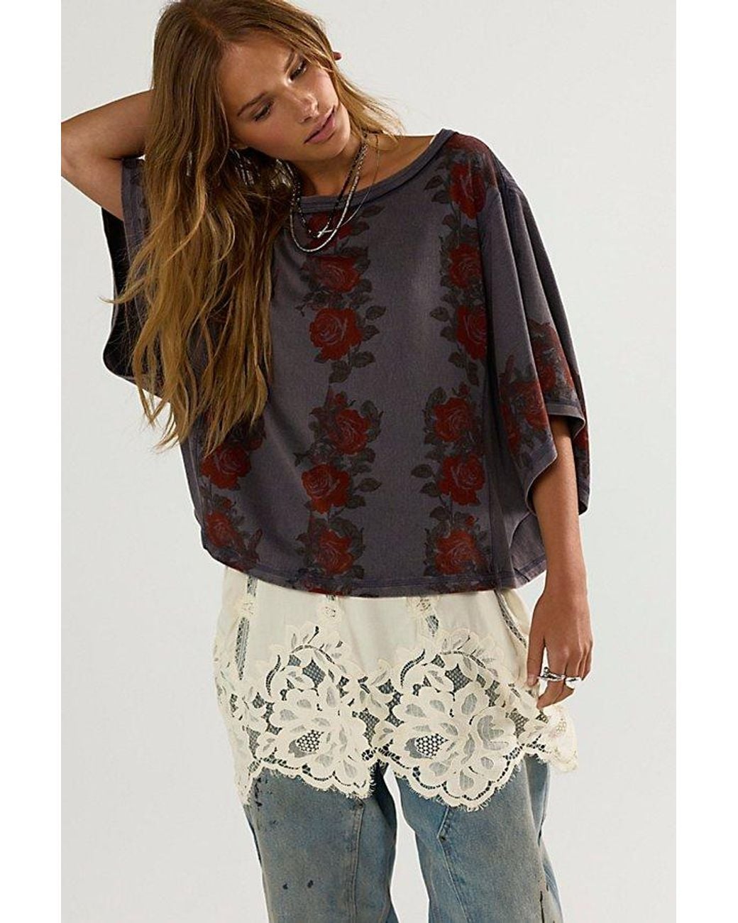 Free People Brown Next Level Printed Tee