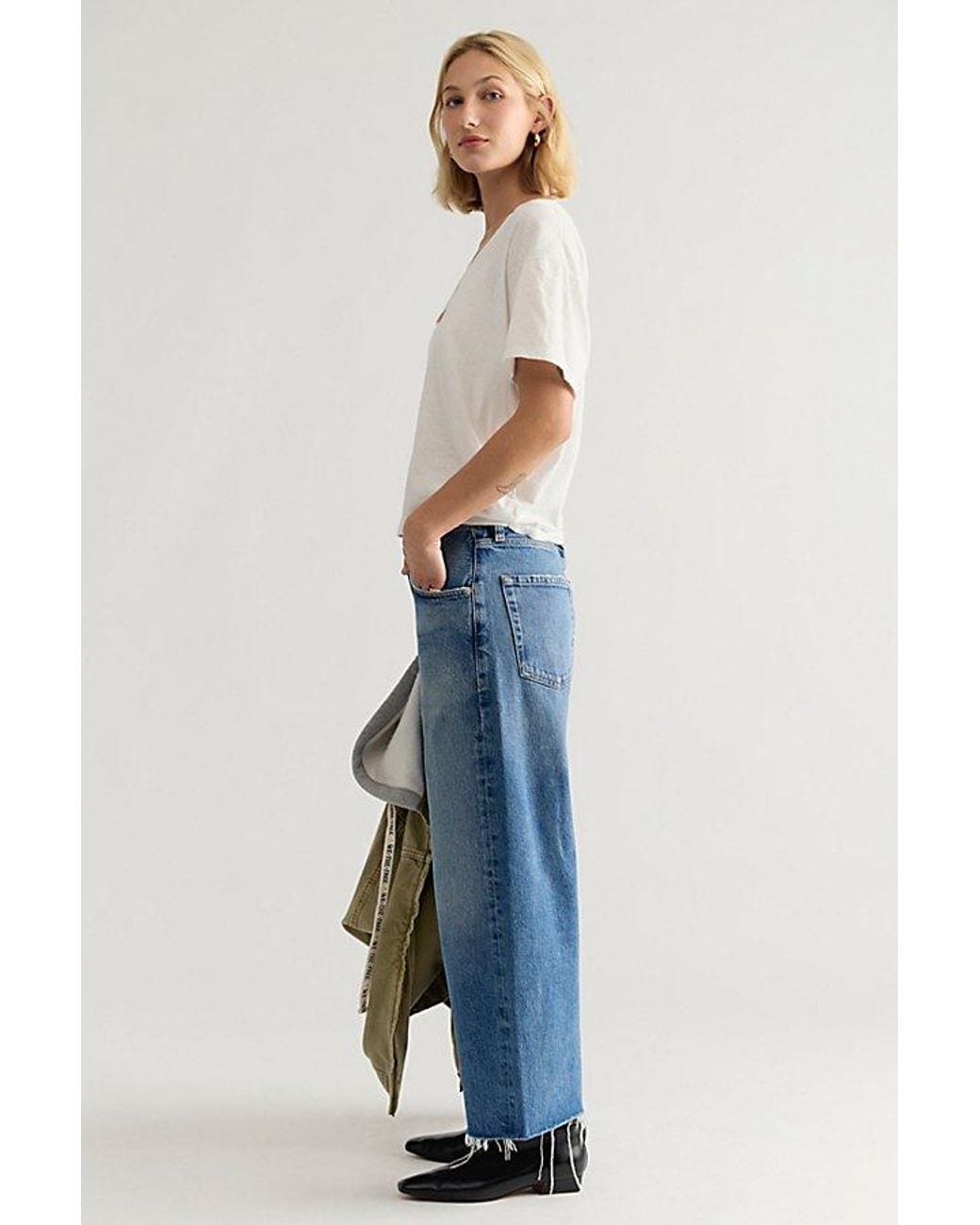 Citizens of Humanity Blue Ayla Raw Hem Crop Jeans