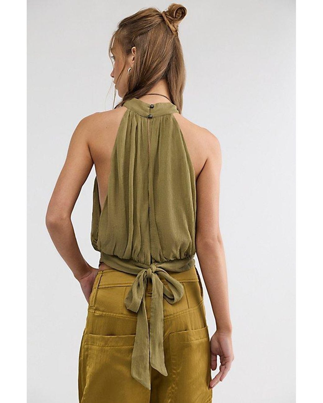 Free People Green Sloane Top