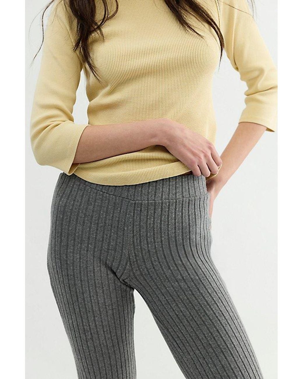DONNI. Blue The Sweater Rib Kick Flare Pants