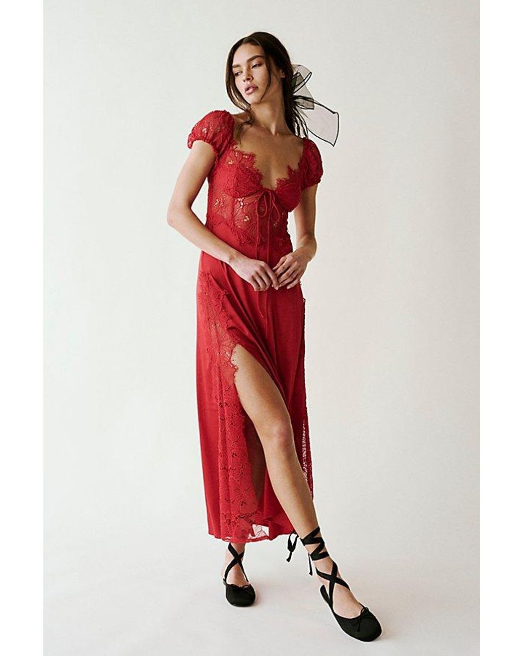 For Love & Lemons Casey Maxi Dress in Red | Lyst
