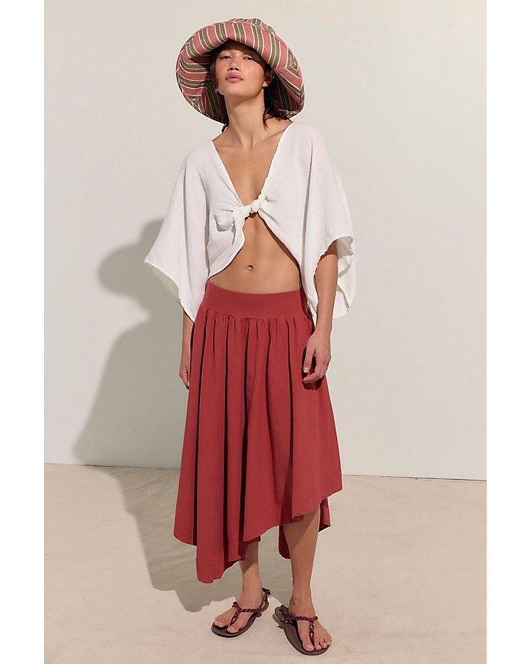 free-est Red Annette Tee Skirt Set By