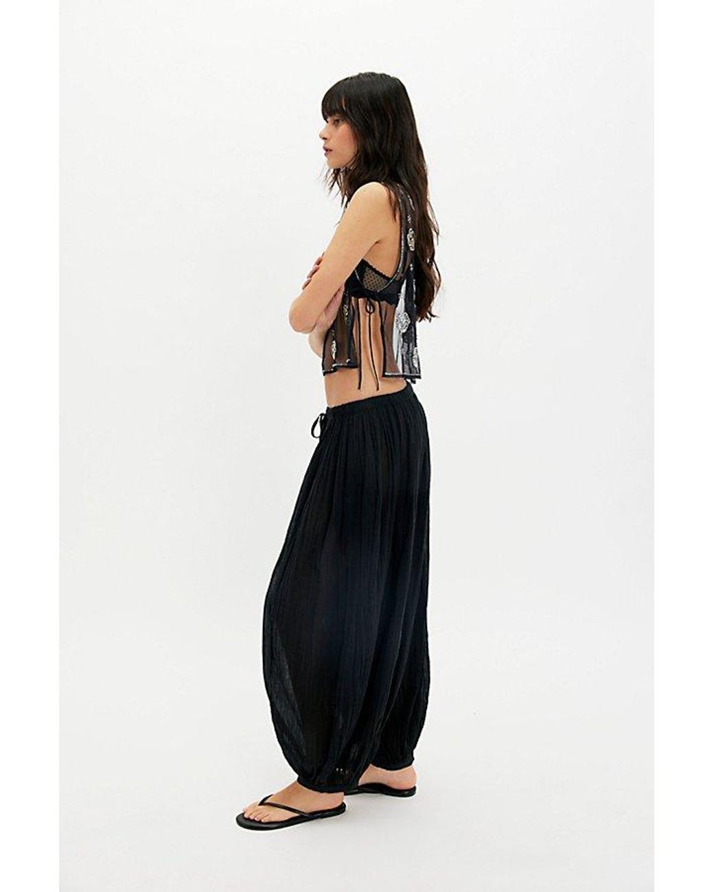Free People Black Midnight Sequin Tank Top