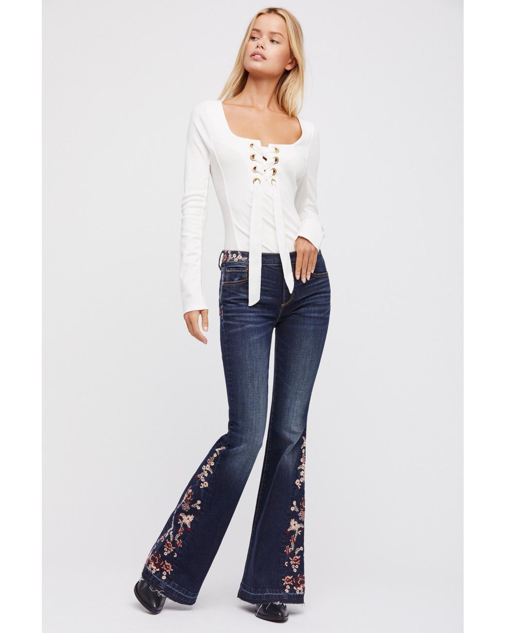 Free People Denim Driftwood Farrah 