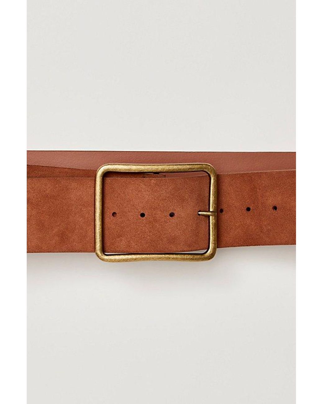 Free People White Suede Hex Hip Belt