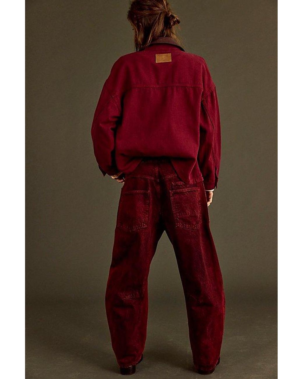 Free People Brown Moxie Pull-On Barrel Jeans