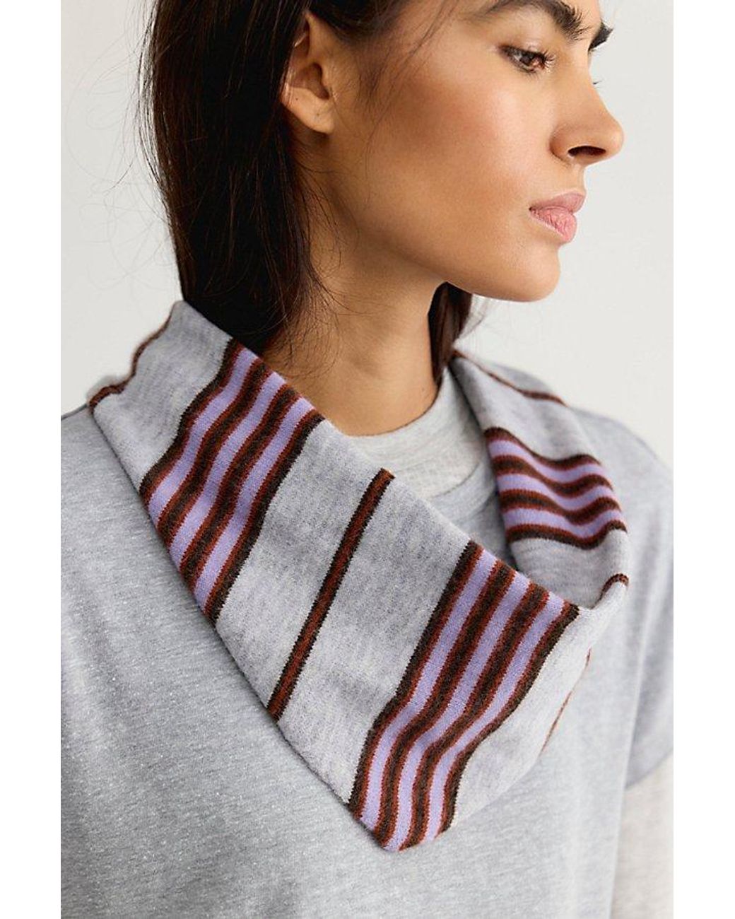 Free People Multicolor Rugby Triangle Scarf
