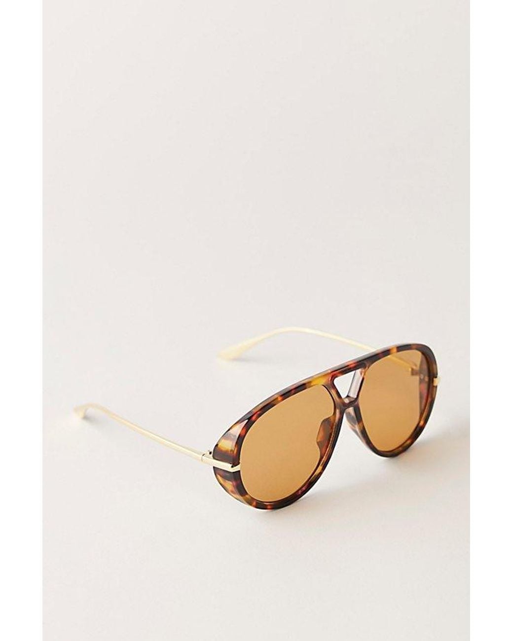 Free People Brown Sunday Afternoon Oversized Aviator Sunglasses