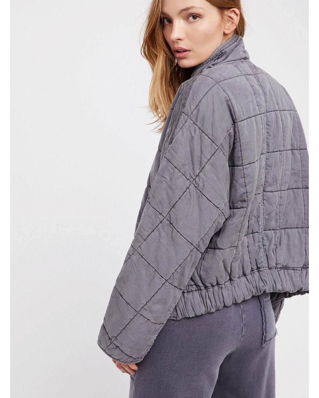 Free People Dolman Quilted Jacket in Grey | Lyst Canada