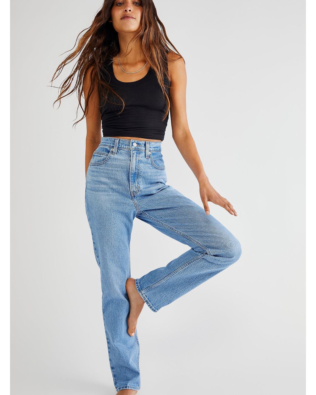 Free People Levi's 70's High Slim Straight Jeans in Blue | Lyst Canada