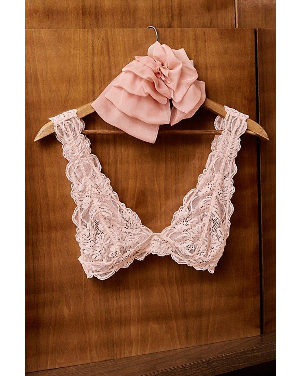 Intimately By Free People Brown Last Dance Lace Plunge Bralette By