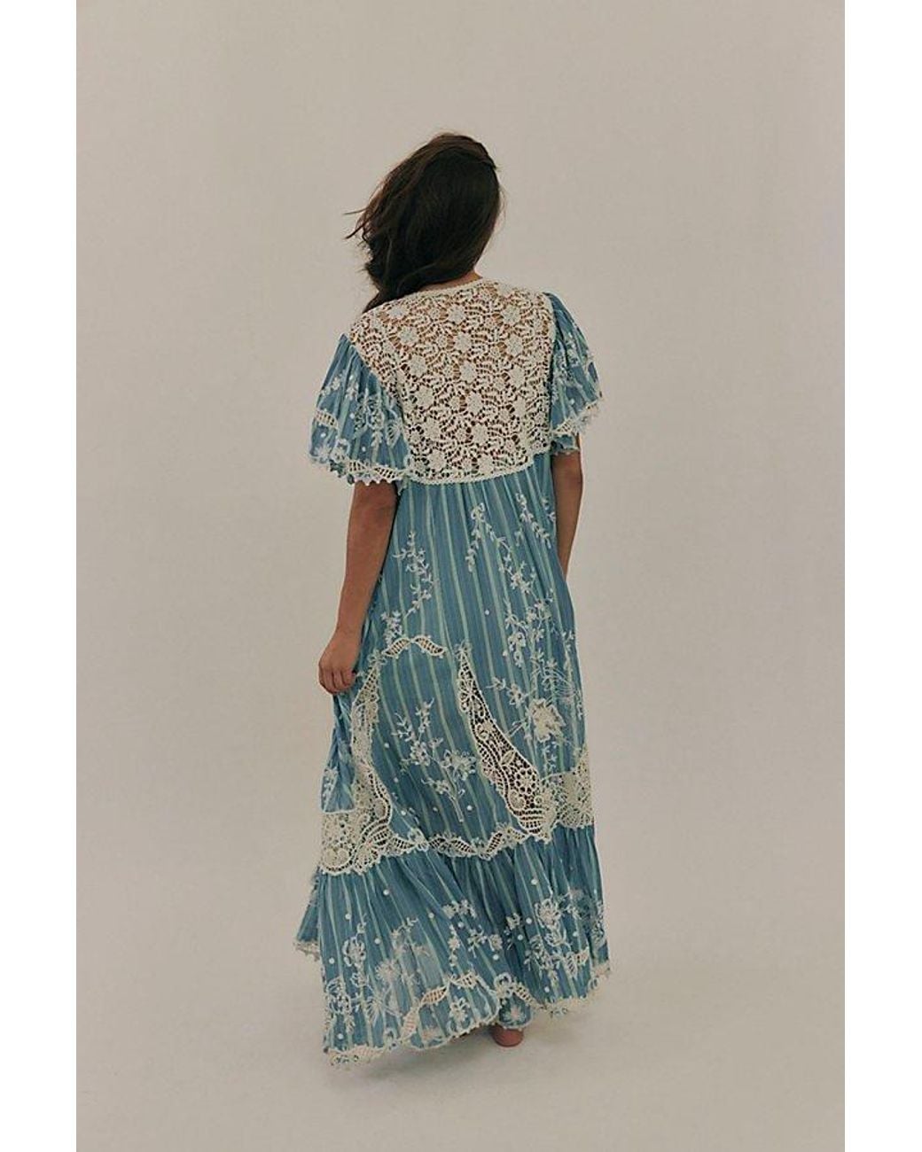 blue bonnet maxi dress Free People in cf-size-16 offering a fluid silhouette Colour:Blue Stripe Plus Size Black Party